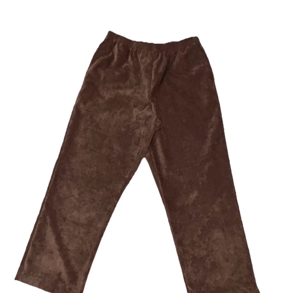 Alfred Dunner Brown Corduroy Dress Slacks Elastic Waist Size 10P